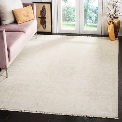 Oushak OSH-304 Light Grey/Ivory Wool Hand-Knotted Area Rug