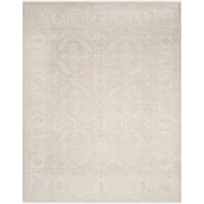 Oushak OSH-304 Light Grey/Ivory Wool Hand-Knotted Area Rug