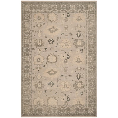 Oushak OSH-889 Silver/Grey Wool Hand-Knotted Area Rug