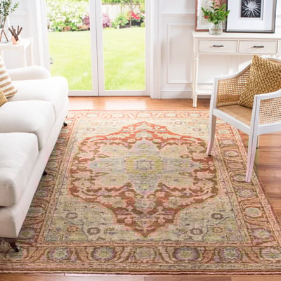 Izmir IZM-103 Rust/Beige Wool Hand-Knotted Area Rug