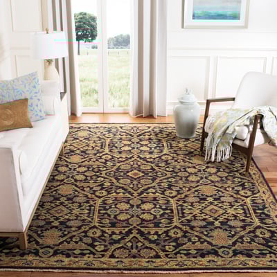 Izmir IZM-104 Blue/Gold Wool Hand-Knotted Area Rug