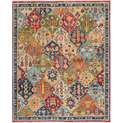 Samarkand SRK-123 Blue/Red Wool Hand-Knotted Area Rug