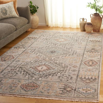 Samarkand SRK-132 Grey/Ivory Wool Hand-Knotted Area Rug