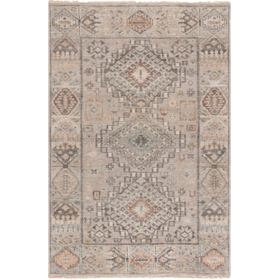 Samarkand SRK-132 Grey/Ivory Wool Hand-Knotted Area Rug