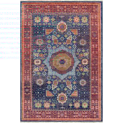 Samarkand SRK-166 Red/Blue Wool Hand-Knotted Area Rug