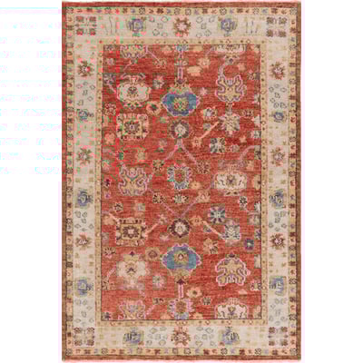 Samarkand SRK-170 Beige/Rust Wool Hand-Knotted Area Rug