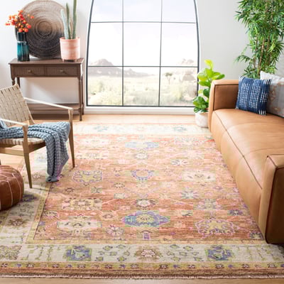 Samarkand SRK-170 Beige/Rust Wool Hand-Knotted Area Rug