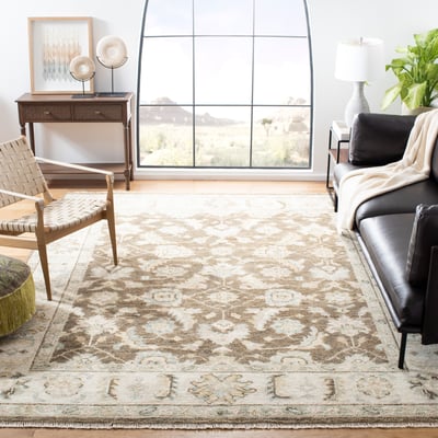 Samarkand SRK-171 Beige/Brown Wool Hand-Knotted Area Rug