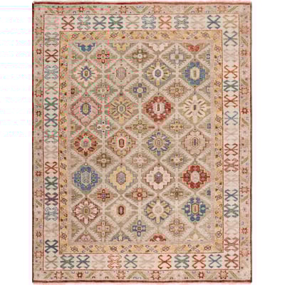 Samarkand SRK-173 Beige/Ivory Wool Hand-Knotted Area Rug