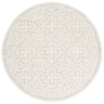 Hand-Tufted 6900 LRL-6942 Grey/Ivory Wool Hand-Tufted Area Rug