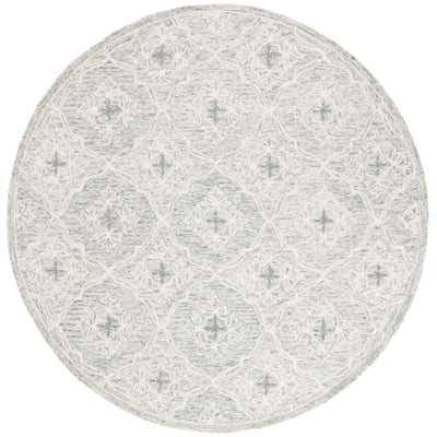 Hand-Tufted 6900 LRL-6943 Light Grey/Ivory Wool Hand-Tufted Area Rug