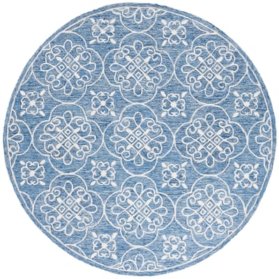 Hand-Tufted 6900 LRL-6945 Navy/Ivory Wool Hand-Tufted Area Rug