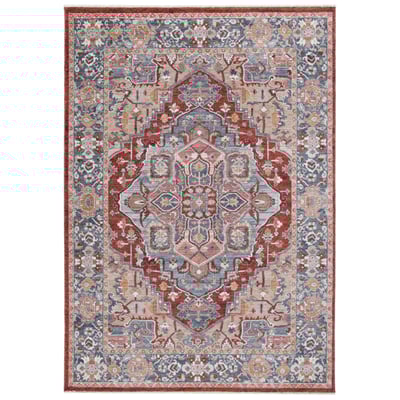 Power-Loomed 1700 LRL-1413 Beige/Blue/Red Area Rug