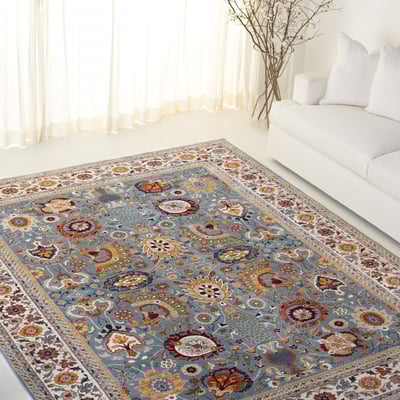 Power-Loomed 1100 LRL-1110 Blue/Ivory Area Rug