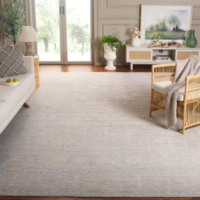Hand-Knotted 6801 RLR-6801 Beige/Grey Wool Hand-Knotted Area Rug