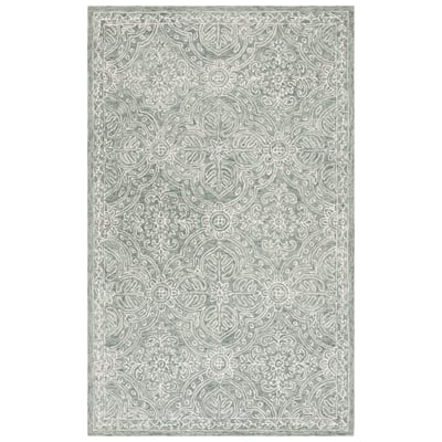 Hand-Tufted 6600 LRL-6603 Sage/Ivory Wool Hand-Tufted Area Rug