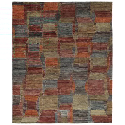 Dorado DOR07 Grey/Brown/Orange Wool/Cotton Hand-Knotted Area Rug