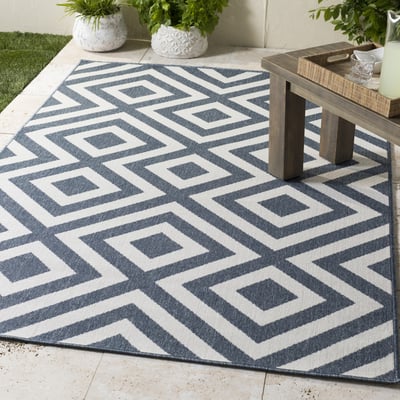 Alfresco ALF-9657 Charcoal/White Outdoor Area Rug