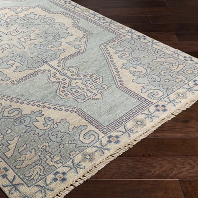 Cappadocia 25800 Sage/Navy/Cream Wool Hand-Knotted Area Rug