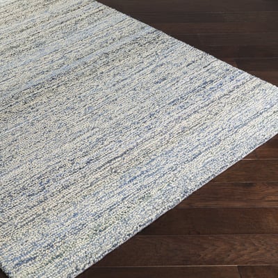 Zola Sky Blue/Cobalt/Navy/Beige Cotton/Wool Handmade Area Rug