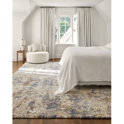 Tuscany TUS-2301 Khaki/Blue/Gold Area Rug