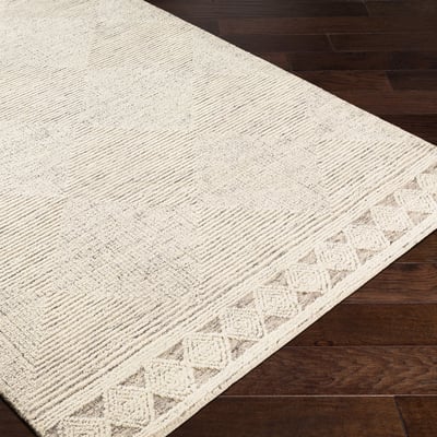 Newcastle 25931 Cream/Taupe/Charcoal Wool Hand-Tufted Area Rug