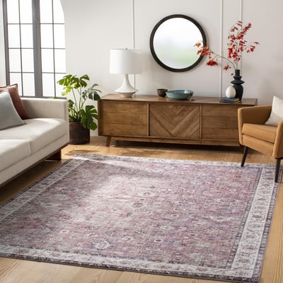 Iris 24003 Garnet/Mauve/Ivory Printed Area Rug