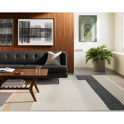 Emma 27061 Khaki/Charcoal/Camel Wool Hand-Tufted Area Rug
