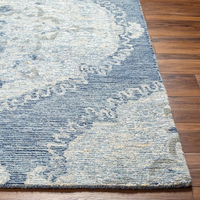 Vivianne 32077 Medium Grey/Light Blue/Sage Wool Hand-Tufted Area Rug