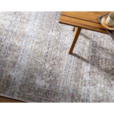 Rainier 533561 Brown/Dark Brown Machine-Washable Printed Area Rug