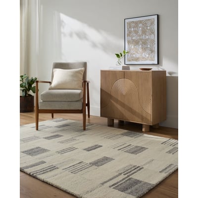 Max 540179 Ivory/Medium Grey/Black Wool Hand-Tufted Area Rug