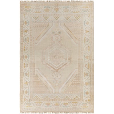 Anadolu 8684 Beige/Dusty Pink/Mustard Wool Hand-Knotted Area Rug