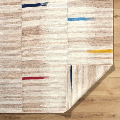 Stockholm 532451 Beige/Sand/Navy Wool Handwoven Area Rug