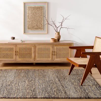 Bromley Gyvia Charcoal/Taupe/Sand Jute/Wool Handwoven Area Rug