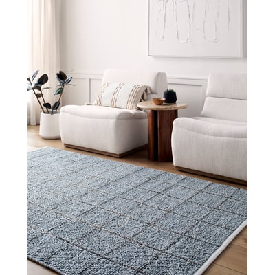 Zinnia Gothrow Slate Blue/Charcoal/Steel Grey Handwoven Outdoor Area Rug