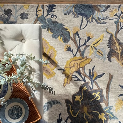 Shakta Jacobean Amber Wool Hand-Tufted Area Rug