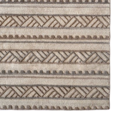 Grid Wool Hand-Tufted Area Rug