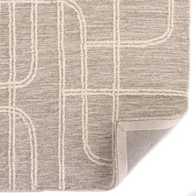 Paths 3043-300 Grey Wool Hand-Tufted Area Rug