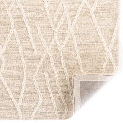 Paths 3043-600 White Wool Hand-Tufted Area Rug