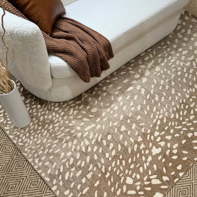 Fauna Antelope Tan Wool Hand-Tufted Area Rug