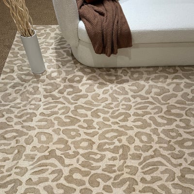 Fauna Leopard Wool Hand-Tufted Area Rug