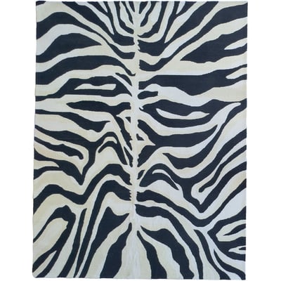 Fauna Zebra Wool Hand-Tufted Area Rug