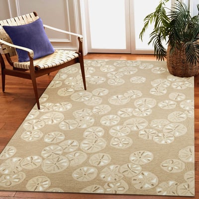 Capri Sea Biscuit Hand-Tufted Outdoor Area Rug