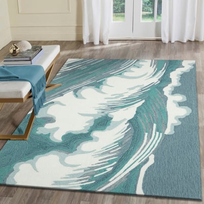 Capri Wave Hand-Tufted Outdoor Area Rug