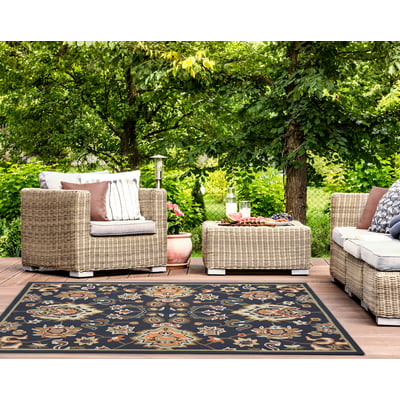 Capri Petra Denim Hand-Tufted Outdoor Area Rug