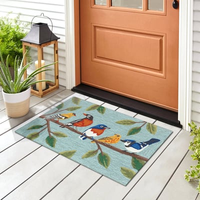 Front Porch Birds On A Branch Hand-Tufted Outdoor Area Rug