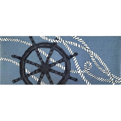 Front Porch Captain's Wheel Marine Hand-Tufted Outdoor Area Rug