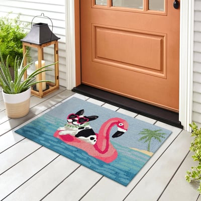 Front Porch Sit Stay Vacay Ocean Hand-Tufted Outdoor Area Rug