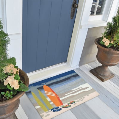 Front Porch Surf Break Ocean Hand-Tufted Outdoor Area Rug