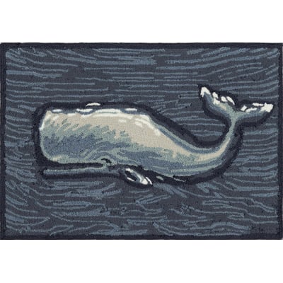 Front Porch Whale Ocean Hand-Tufted Outdoor Area Rug